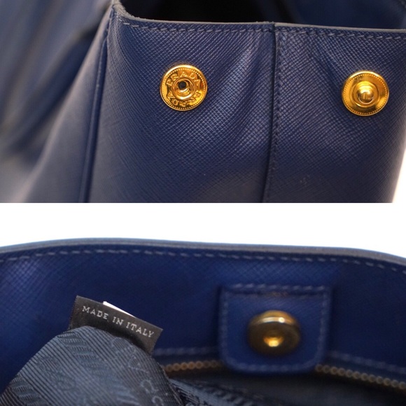 Prada Blue Saffiano Leather Lux Tote Bag - Picture 7 of 8